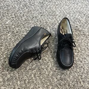 SAS Siesta Walking Shoes Size 7 WW Black Leather Comfort Tripad Lace Up EUC